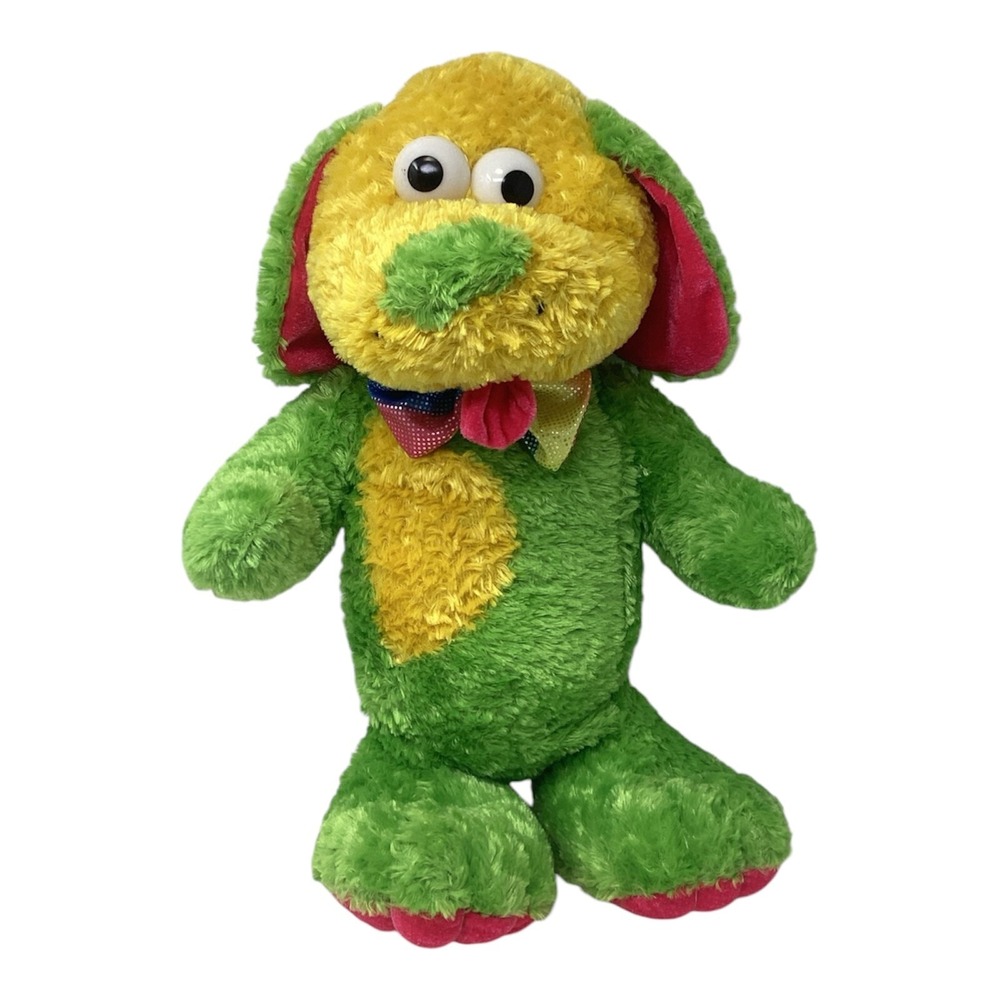 Sugarloaf Puppy Dog Neon Colors Plush Stuffed Animal 14" Pink Orange Green